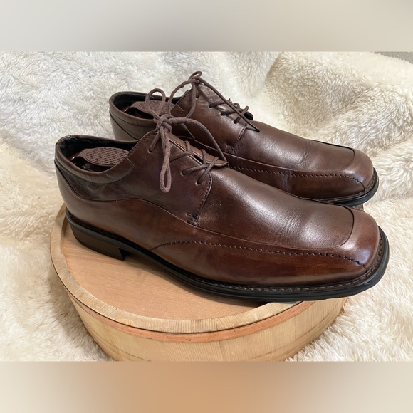 EUC Florsheim Cornell Leather Brown Oxfords Derby Dress Shoes Size 12